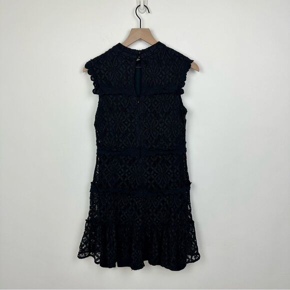 Julia Jordan Black Lace Overlay Sleeveless High Neck A Line Dress, 8 - Picture 2 of 8